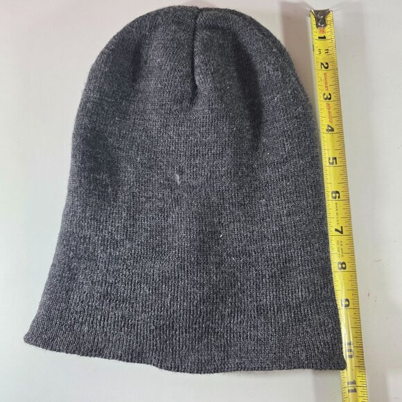 Gray Knit Beanie With Punisher Skull Embroidery Adult Marvel hat fall winter - Picture 4 of 4